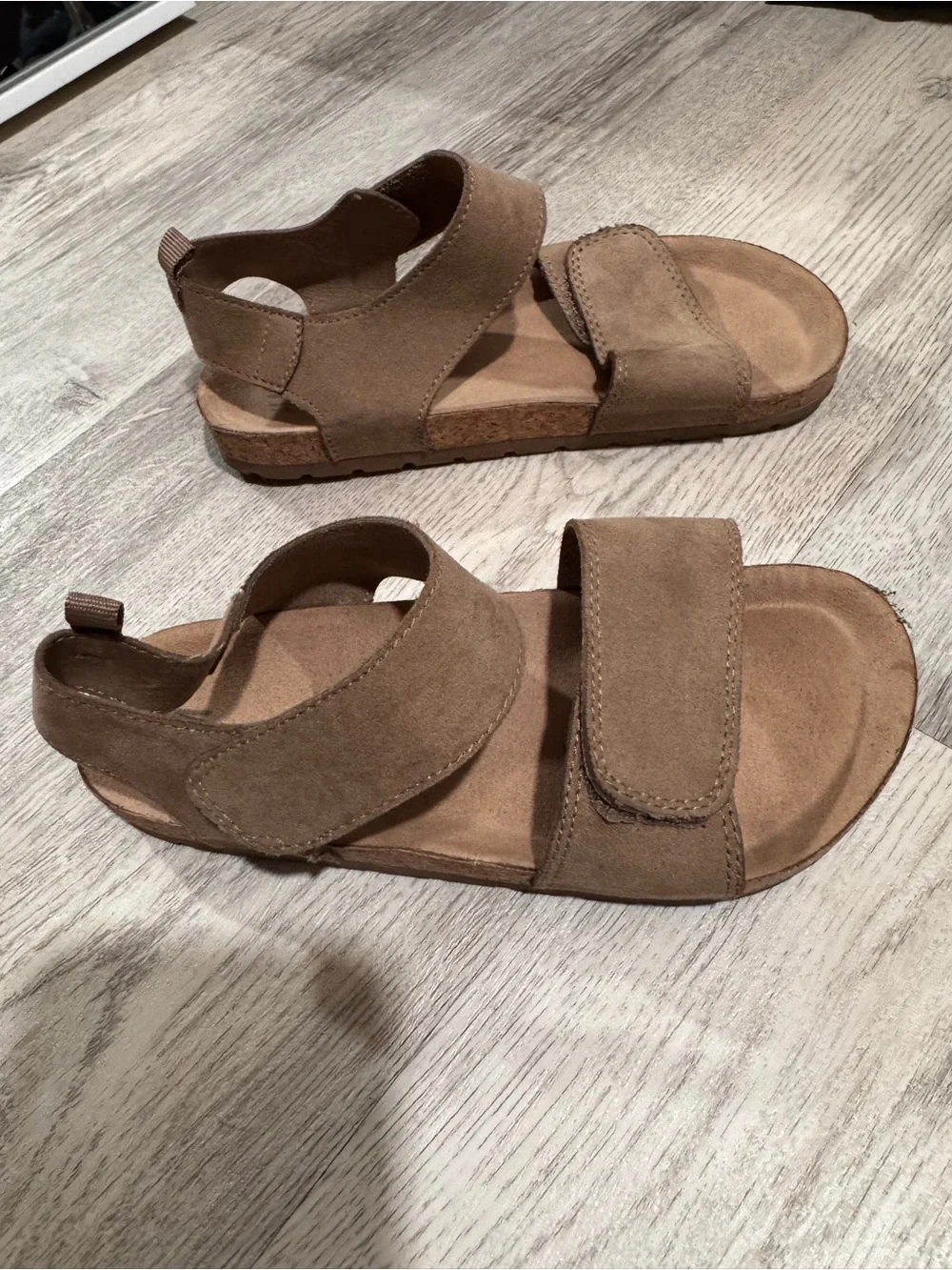 H&M Kids Beige Suede Double-Strap Sandals